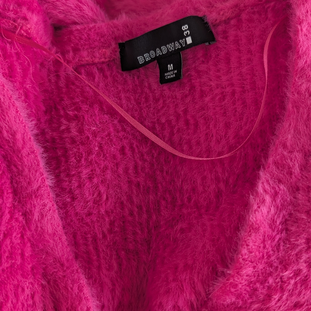 Macy's Vibrant Pink V-Neck Wrap Sweater - Picture 3 of 3